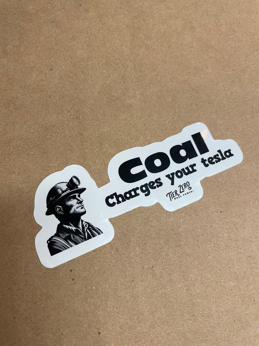 TESLA COAL Hard Hat Sticker